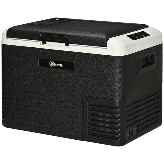 Photo of Outsunny 40L Portable Car Refrigerator - Grey and Black in Black colour on a white background