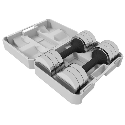 Photo of SPORTNOW Adjustable Dumbbells Weights Set with Storage Box, 10kg x 2 in 2 colour on a white background