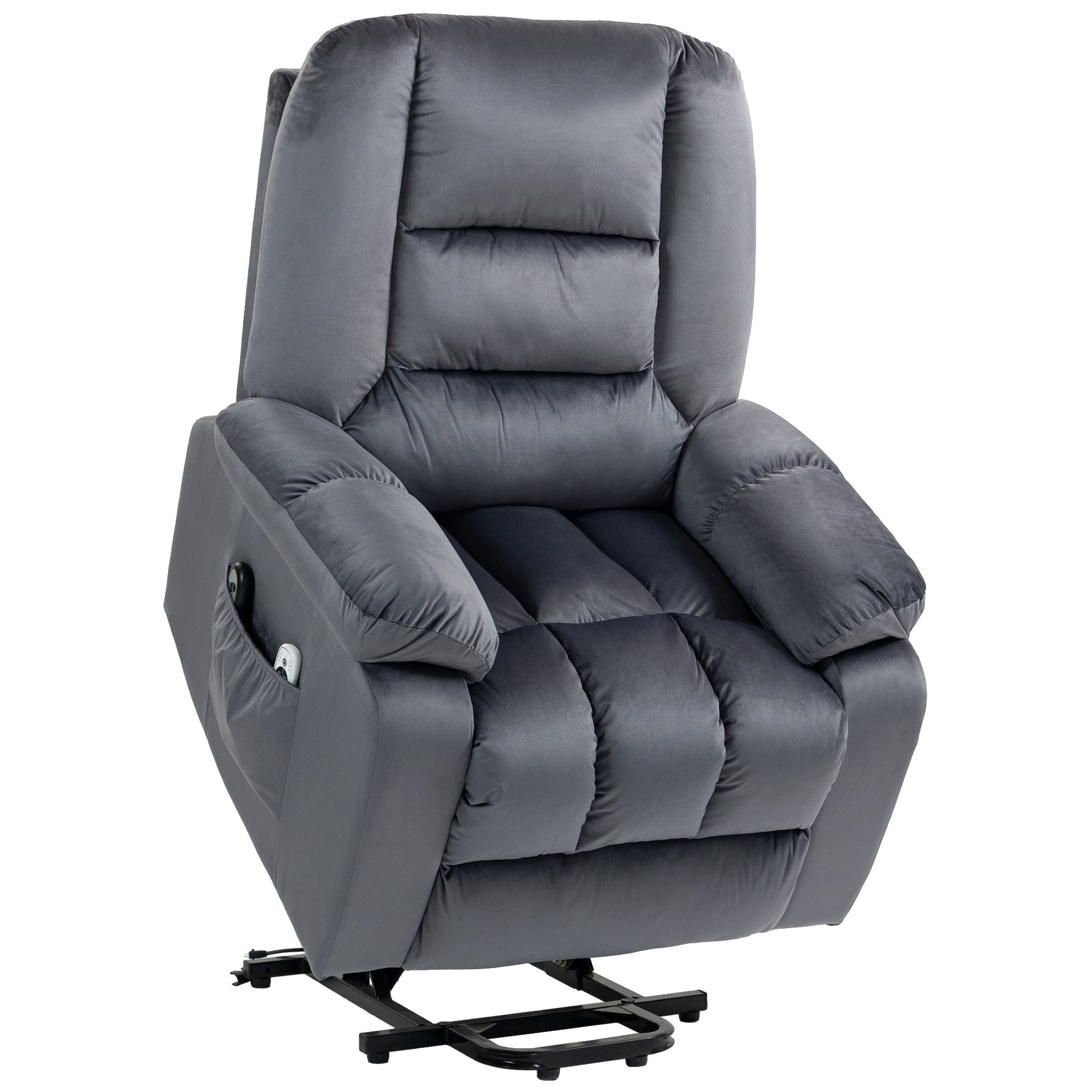 Photo of HOMCOM Leathaire Eight Massage Point Armchair, with Heat and Reclining Back - Grey in Grey colour on a white background