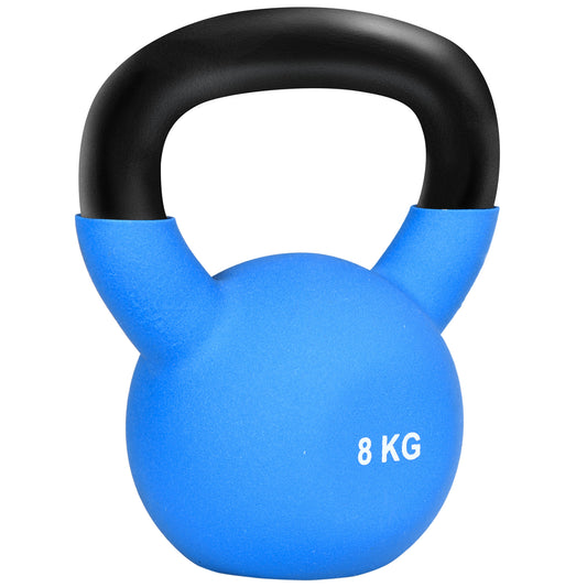 Photo of HOMCOM Kettlebell, 8kg Kettle Bell with Non-Slip Handle for Home Gym Weight Lifting and Strength Training, Blue in Blue colour on a white background