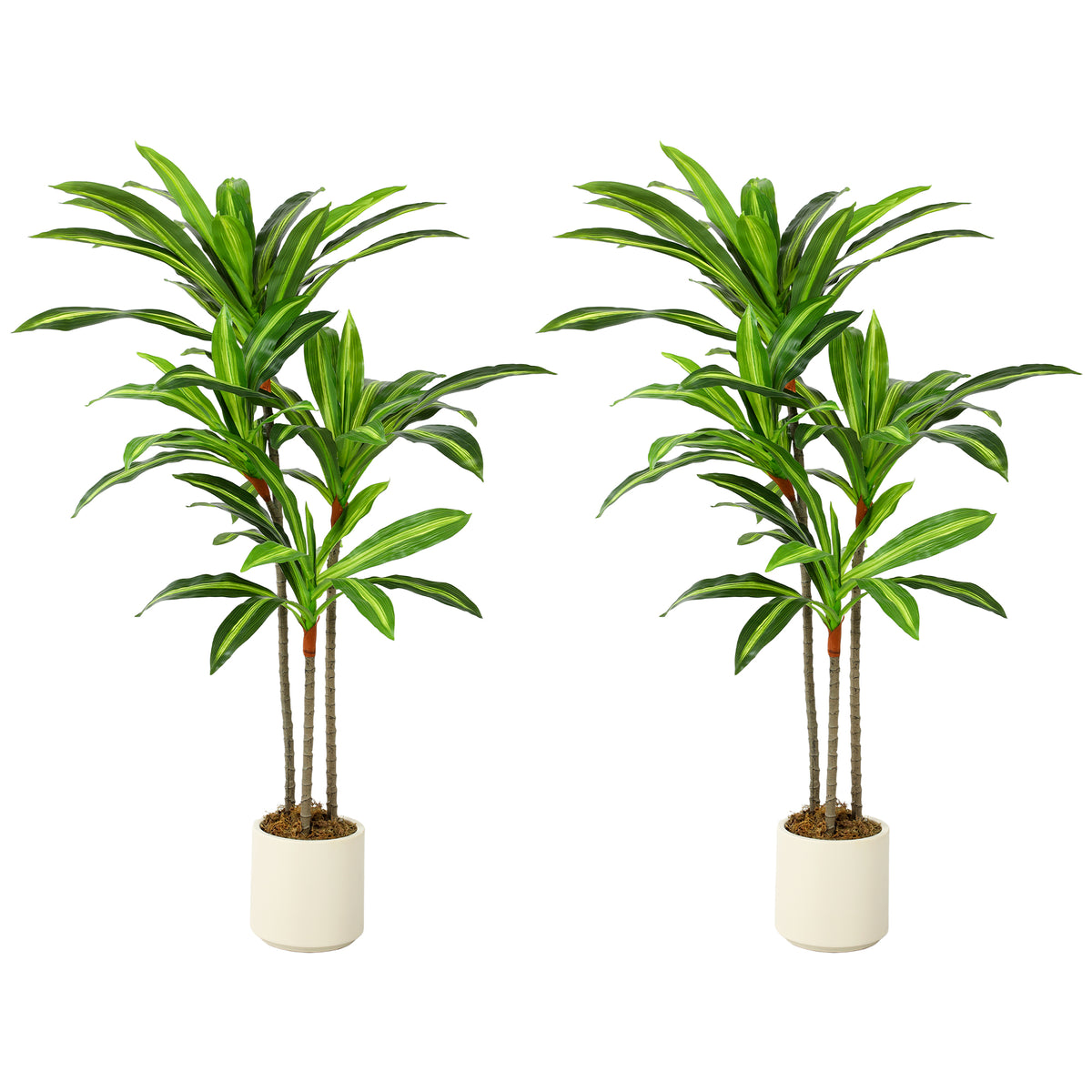 Photo of HOMCOM 120cm Lifelike Fake Tree, Artificial Dracaena Tree with Bendable Trunks, Green in Green colour on a white background