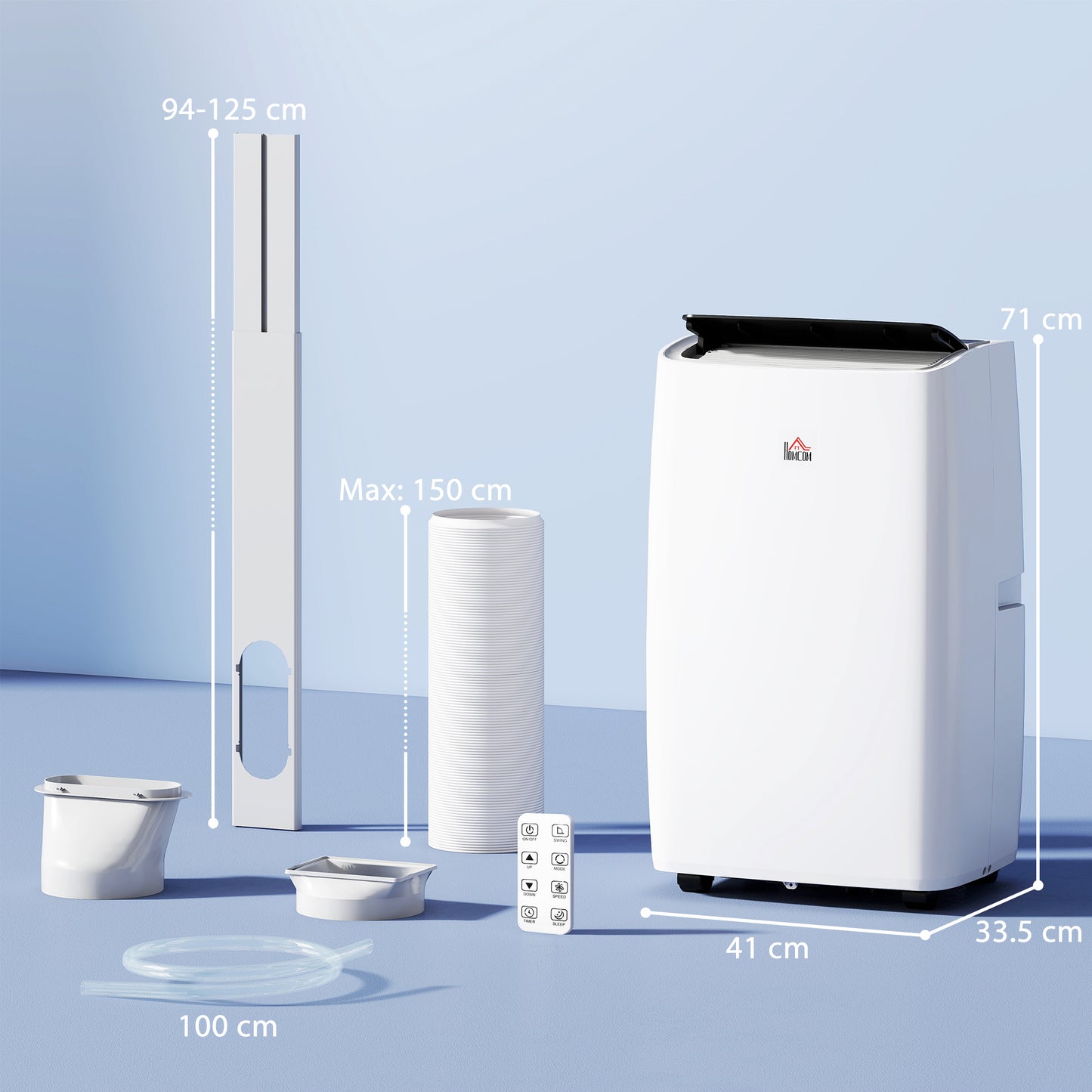 HOMCOM Portable Air Conditioner 12000 BTU BTU, 4-in-1 Air Conditioning Unit, Dehumidifier, Cooling, Fan, Child Lock, 40m²