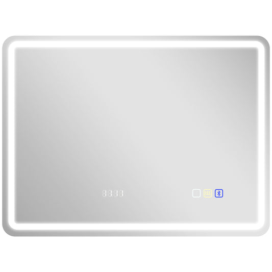 Photo of HOMCOM 80 x 60 cm Bluetooth Bathroom Mirror - Silver-Tone in Silver-Tone colour on a white background