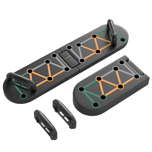 Photo of SPORTNOW Foldable Push Push Up Board with Non-Slip Pads, for Chest, Arms, Shoulders, Black in Black colour on a white background