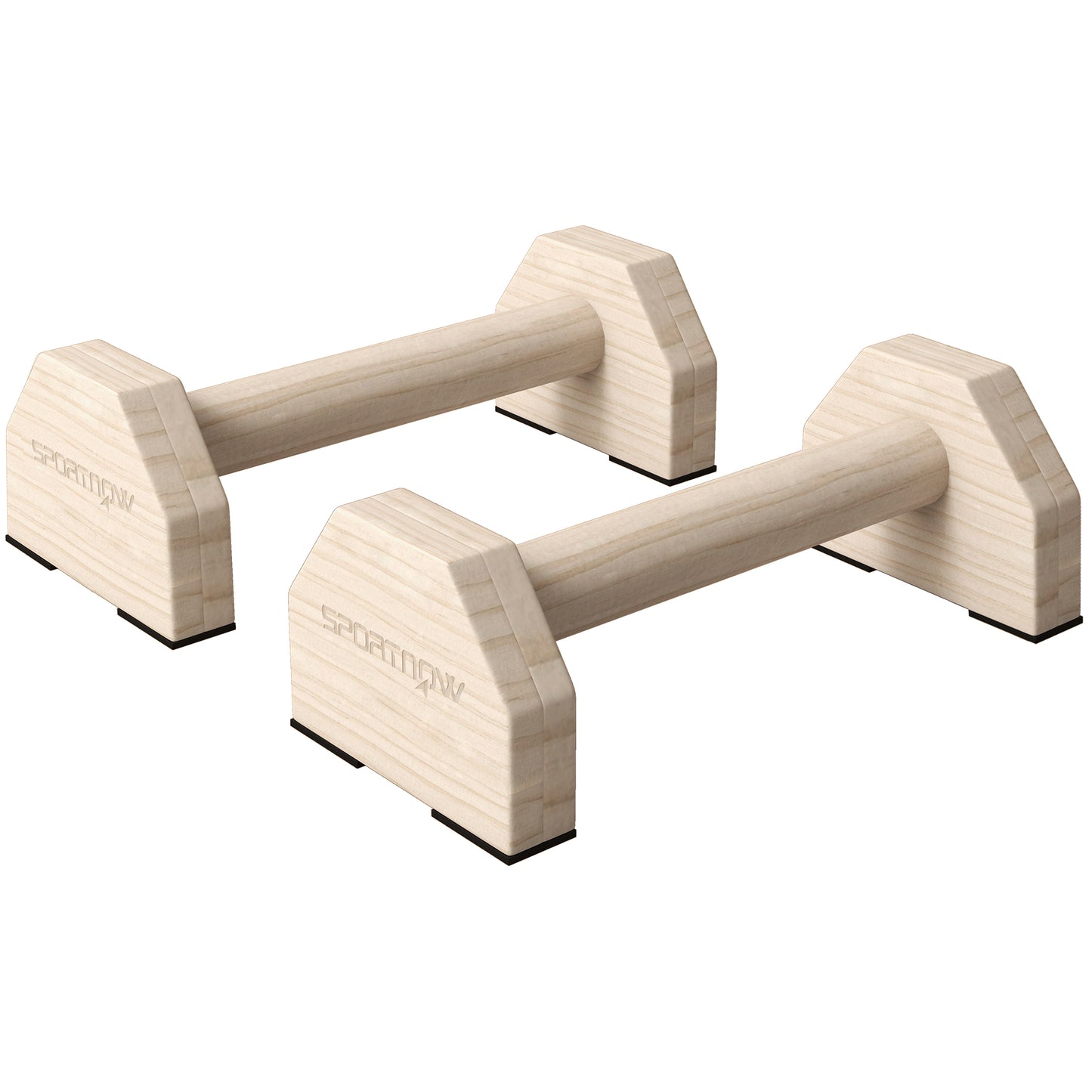 Photo of SPORTNOW Wooden Parralletes Bars, Push Up Handles with Non-Slip Base, Calisthenics Equipment, for Home Gym, Training in Training colour on a white background