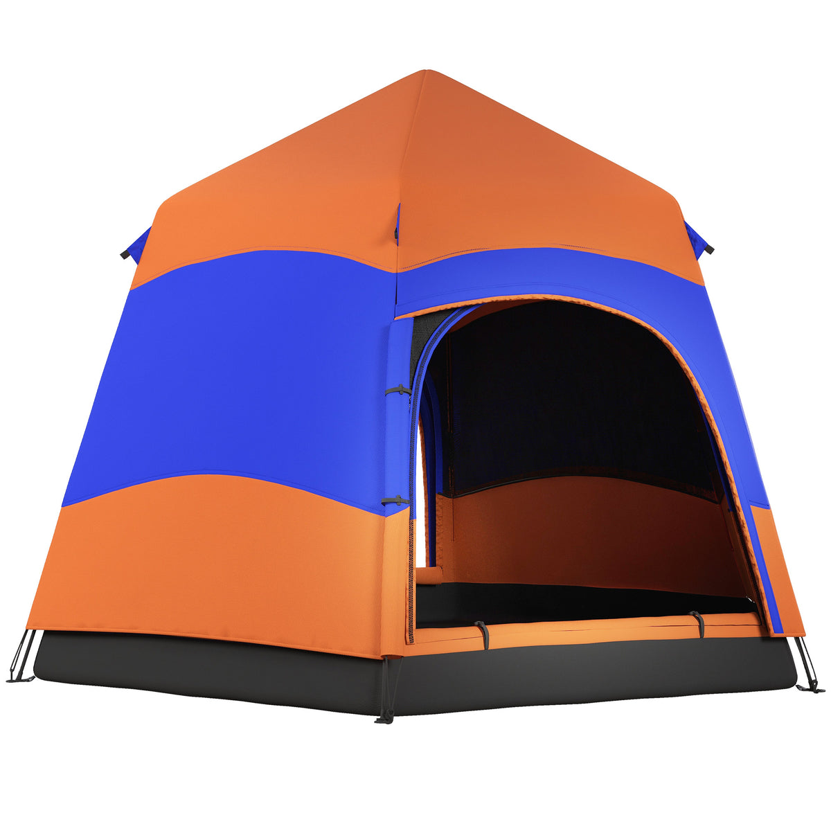 Photo of Outsunny 3 Man Instant Pop Up Tent with Rainfly, Portable Camping Shelter with Sewn-in Groundsheet, Carry Bag, Orange in Orange colour on a white background