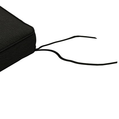 Outsunny black seat cushion corner with two long tie straps