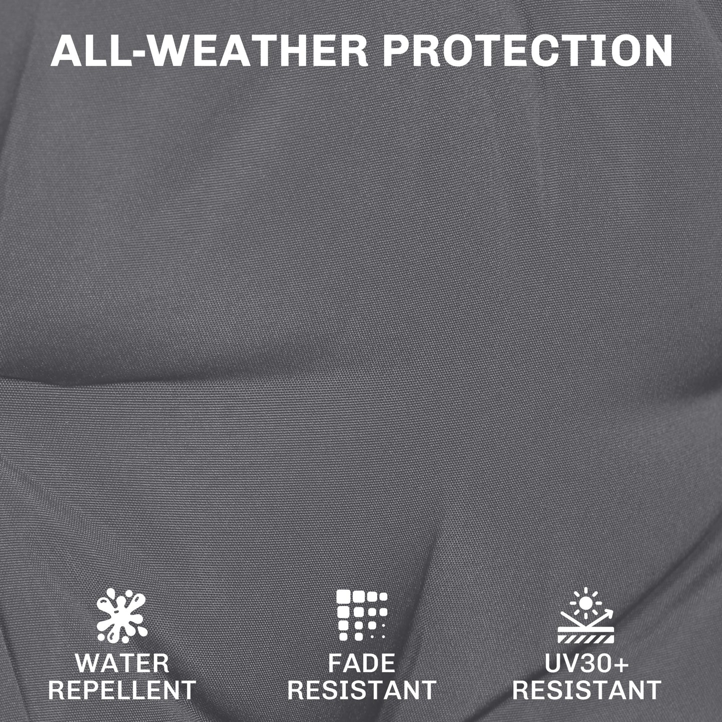 Outsunny Outdoor Chair Seat Cushions Set of 2, Garden Chair Cushions with 7cm Thick Foam & Ties, Dark Grey