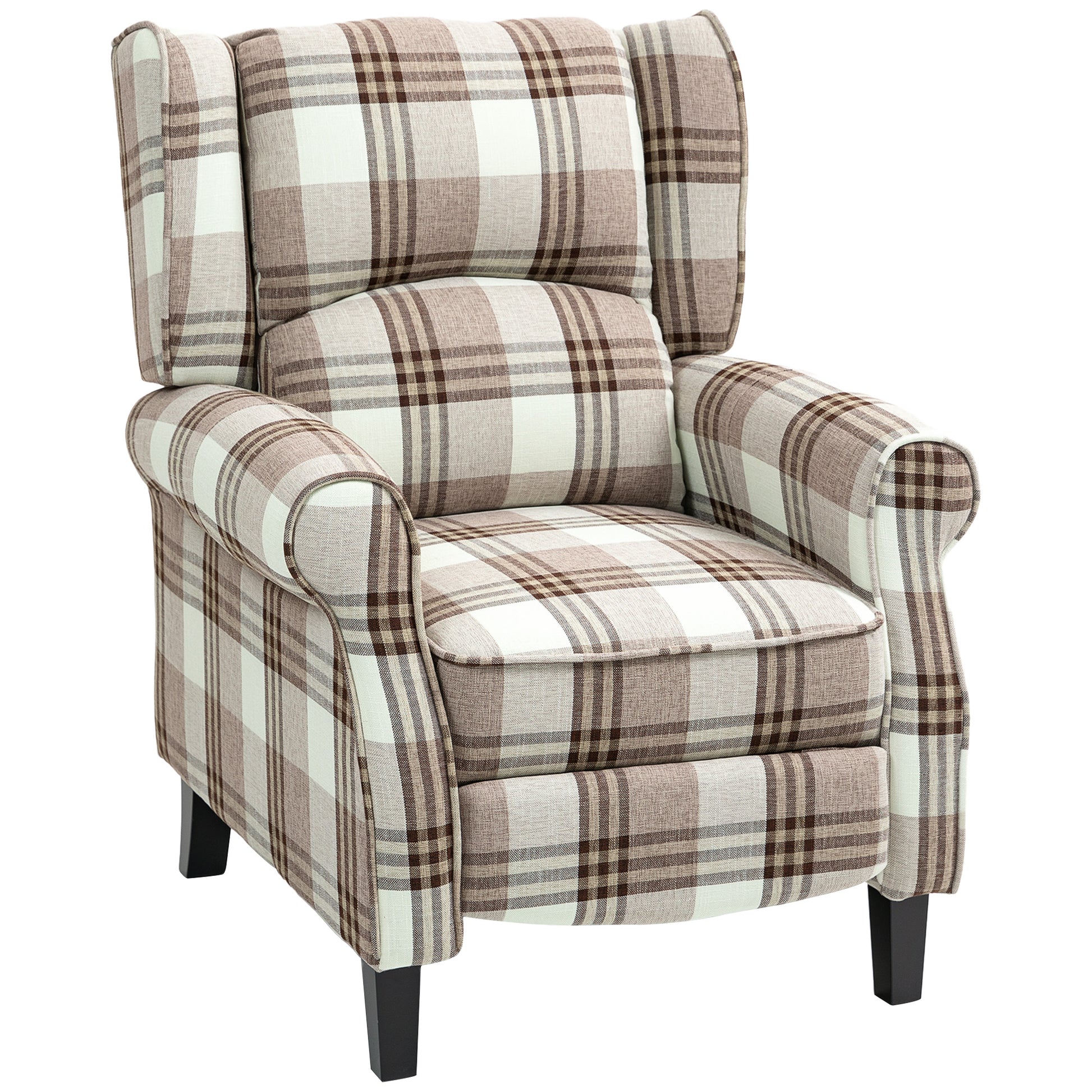 Photo of HOMCOM 160° Reclining Armchair, with Footrest - Brown in Brown colour on a white background