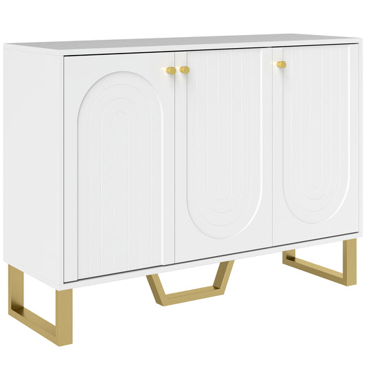 Photo of HOMCOM 3-Door Sideboard Storage Cabinet - White in White colour on a white background