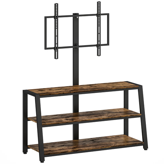 Photo of HOMCOM Industrial-Style TV Stand, with 35° Swivel Bracket - Dark Brown in Brown colour on a white background
