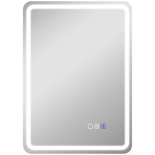 Photo of HOMCOM 70 x 50 cm Bluetooth Bathroom Mirror - Silver-Tone in Silver-Tone colour on a white background
