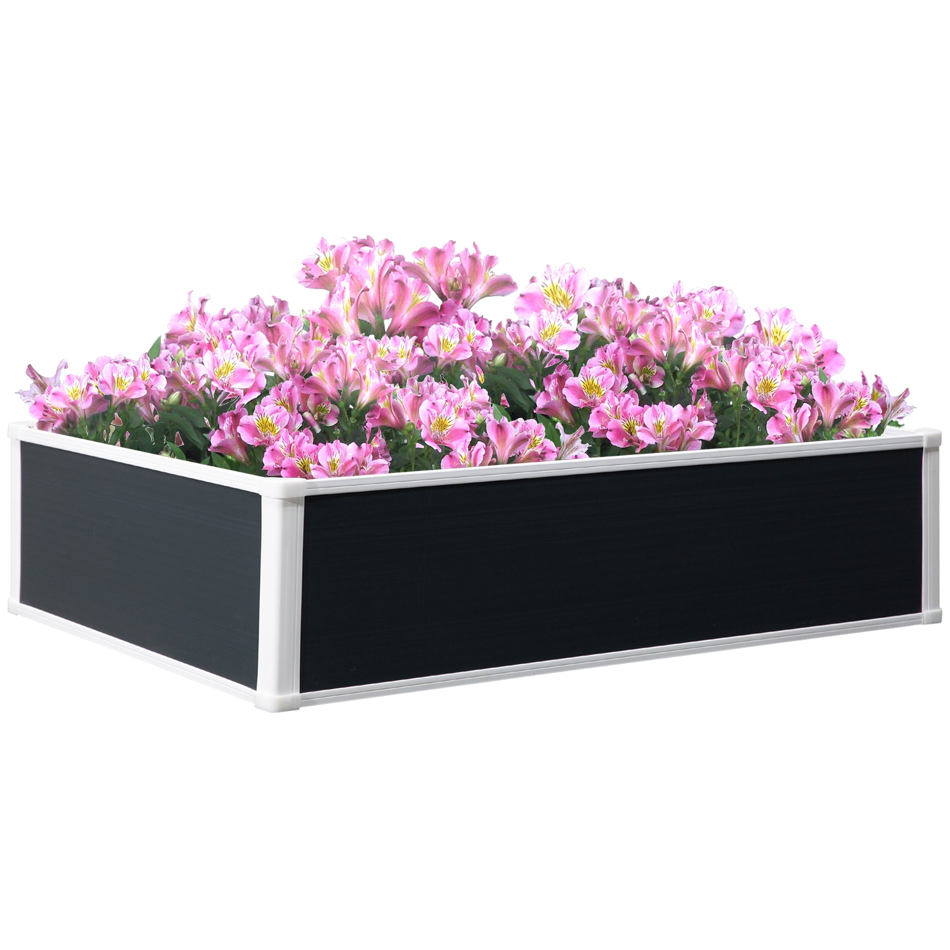 Photo of Outsunny 302L Raised Garden Bed, Weather-resistant PP Planter Box Containers for Outdoor Patio Plant Flower Vegetable, 120 x 90 x 30 cm in cm colour on a white background