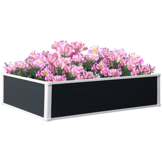 Photo of Outsunny 302L Raised Garden Bed, Weather-resistant PP Planter Box Containers for Outdoor Patio Plant Flower Vegetable, 120 x 90 x 30 cm in cm colour on a white background
