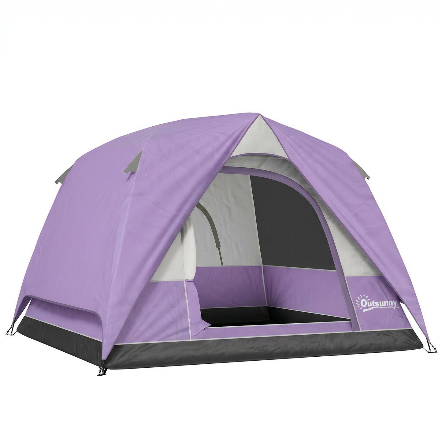 Photo of Outsunny 3-4 Person Camping Tent, Easy Set Up 3-4 Man Tent w/ Sewn-in Groundsheet, Waterproof Dome Tent w/ Mesh Windows in Windows colour on a white background