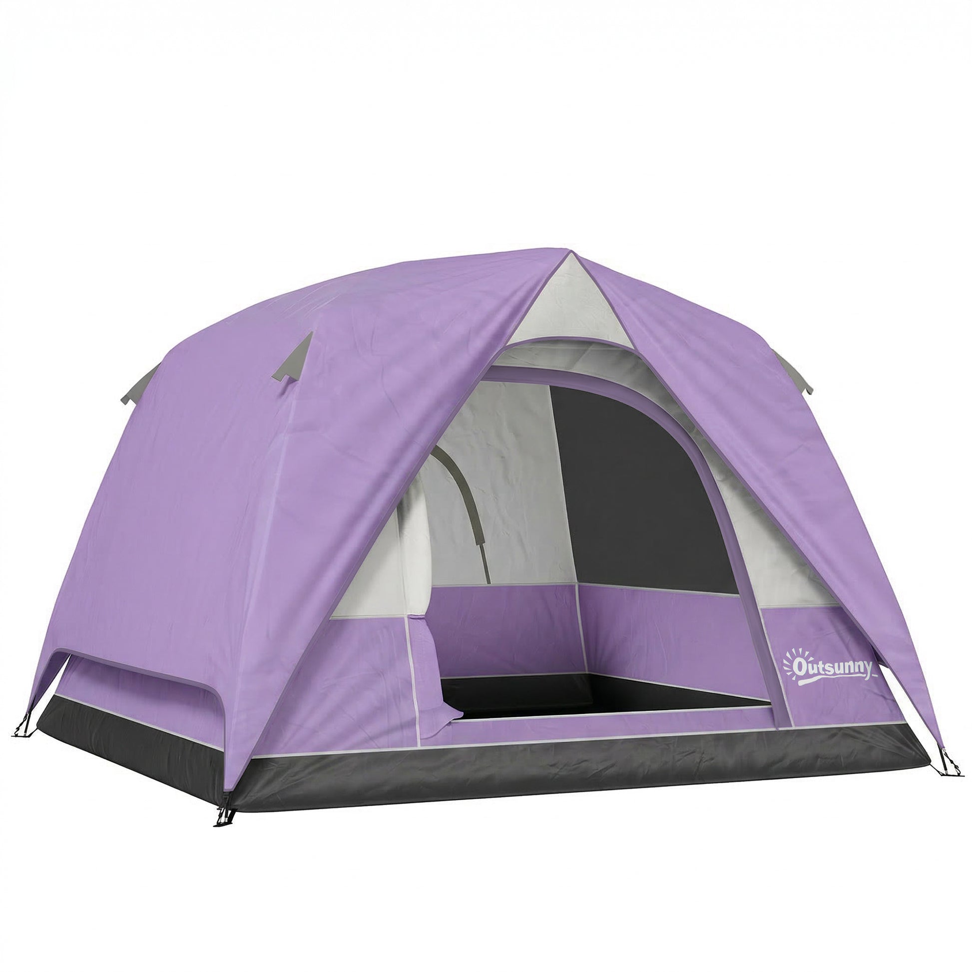 Photo of Outsunny 3-4 Person Camping Tent, Easy Set Up 3-4 Man Tent w/ Sewn-in Groundsheet, Waterproof Dome Tent w/ Mesh Windows in Windows colour on a white background