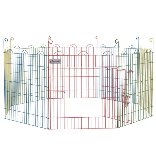 Photo of PawHut Pet Playpen Crate, with Eight Panels, Door, for Indoors and Outdoors, 60H x Φ156cm in Φ156cm colour on a white background