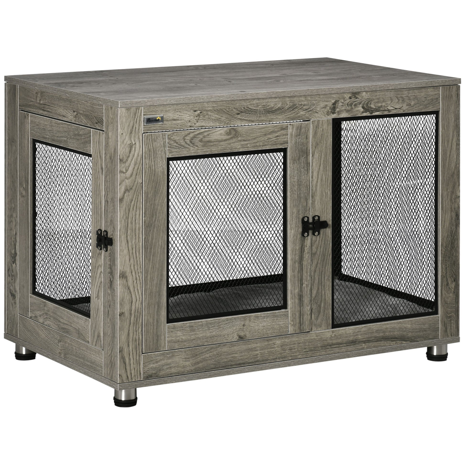 Photo of PawHut 2-in-1 Dog Cage & Side Table, with Two Doors, Cushion, for Large Dogs in Dogs colour on a white background