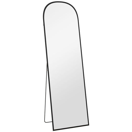Photo of HOMCOM 162cm Aluminium Frame Standing Mirror - Black in Black colour on a white background