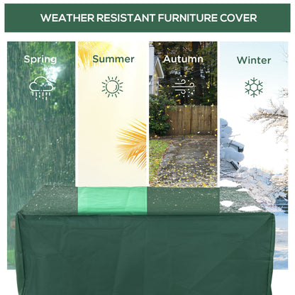 Outsunny green furniture cover shown for year-round weather protection