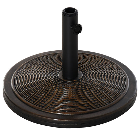 Photo of Outsunny 13kg Garden Parasol Base Holder, Cement Outdoor Market Umbrella Stand, Fits 35mm/38mm/48mm Poles, Black in Black colour on a white background