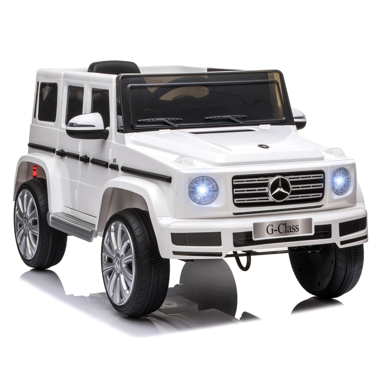Photo of HOMCOM Mercedes Benz G500 Licensed 12V Kids Electric Ride On Car Toy with Parental Remote Control, 3-8 Years Old - White in White colour on a white background