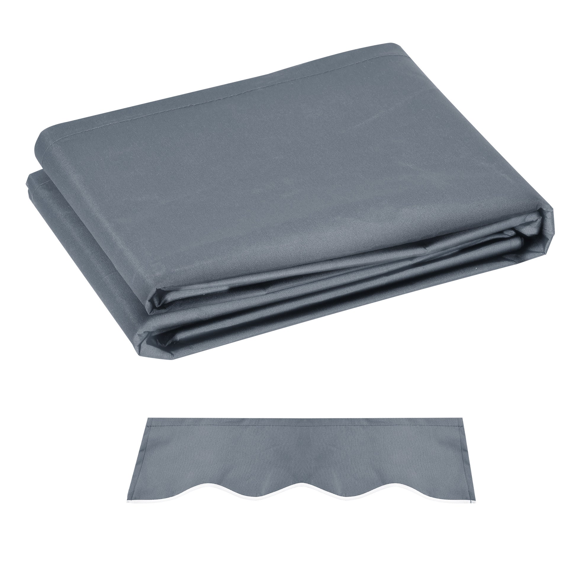 Photo of Outsunny Awning Replacement Canopy, Water Resistant UPF 50+ Sun Shade Cover for 3 x 2.5 m Garden Awning (Fabric Only), Grey in Grey colour on a white background