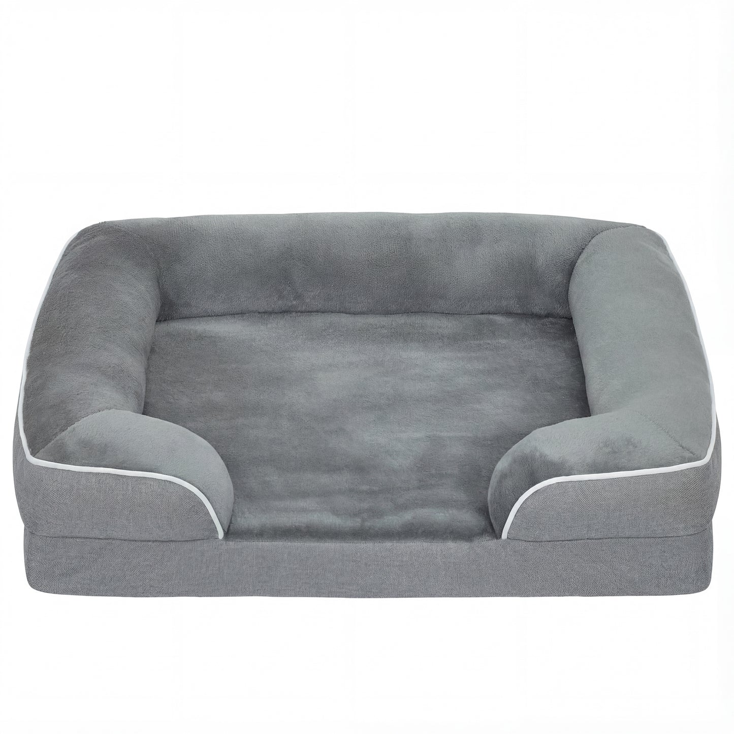 Photo of PawHut Dog Sofa Bed, Washable Pet Bed with Removable Cover and Non-Slip Bottom for Cats and Small Dogs, Grey in Grey colour on a white background