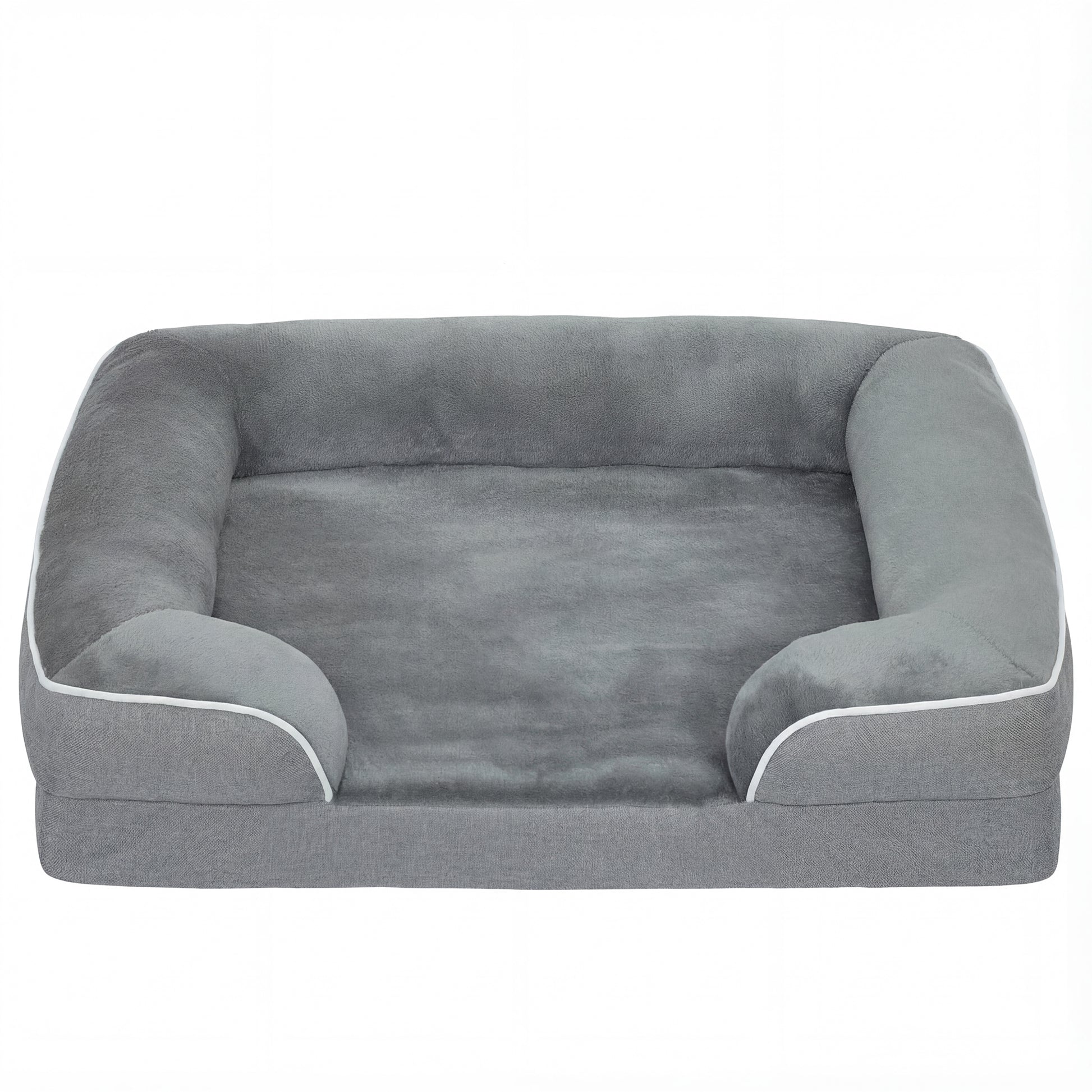 Photo of PawHut Dog Sofa Bed, Washable Pet Bed with Removable Cover and Non-Slip Bottom for Cats and Small Dogs, Grey in Grey colour on a white background