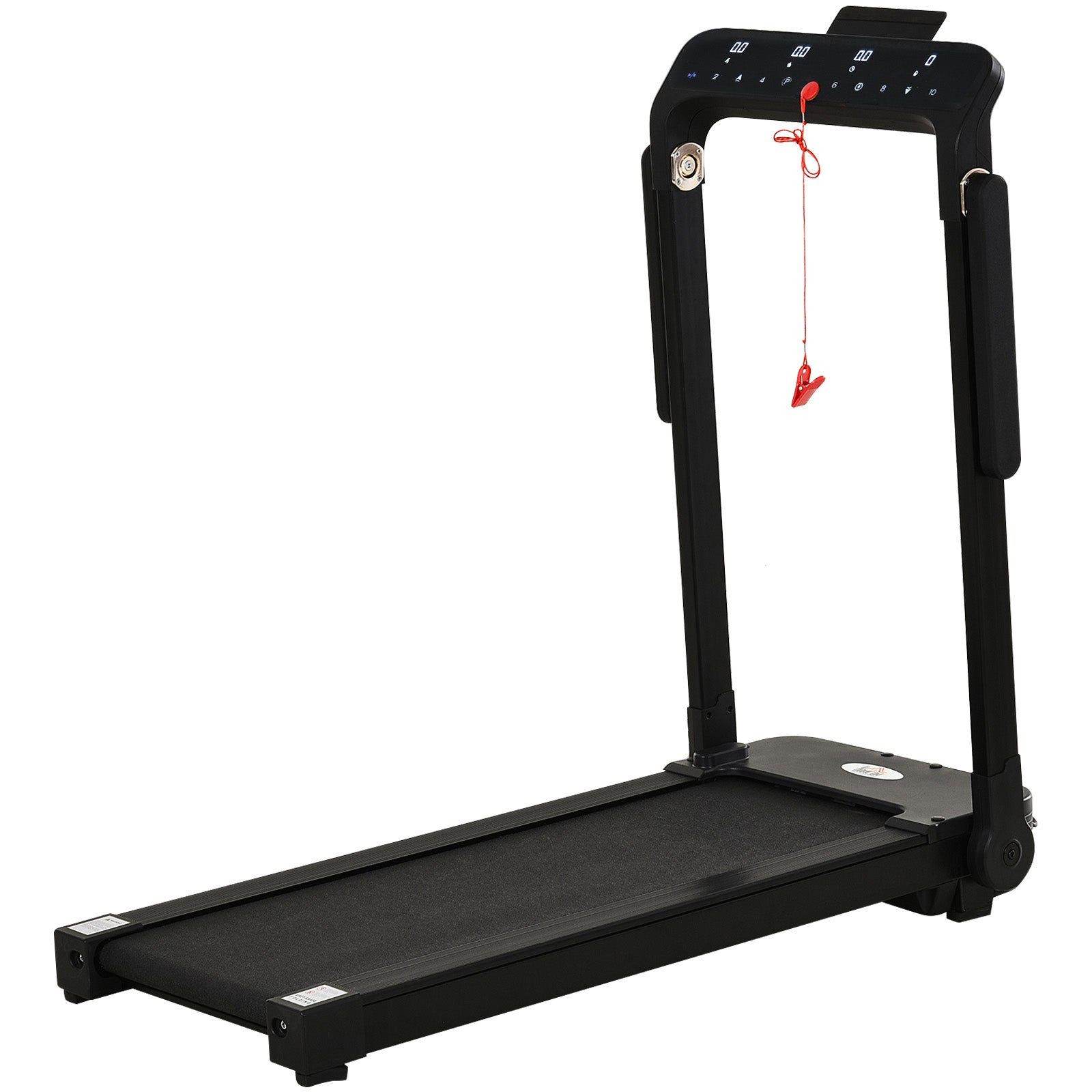 Photo of HOMCOM 600W Foldable Steel Motorised Treadmill Running Machine w/ LCD Monitor Black in Black colour on a white background