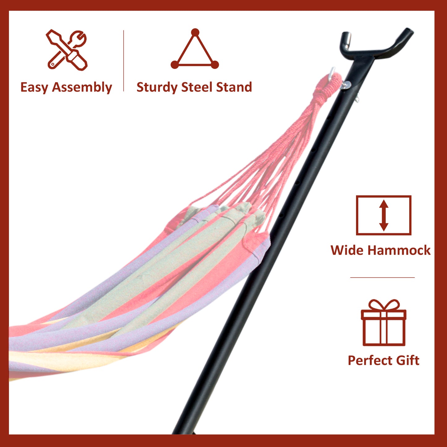 Outsunny 2.9m Universal Hammock Stand Metal Frame Garden Camping Picnic Outdoor Patio Replacement – Stand Only