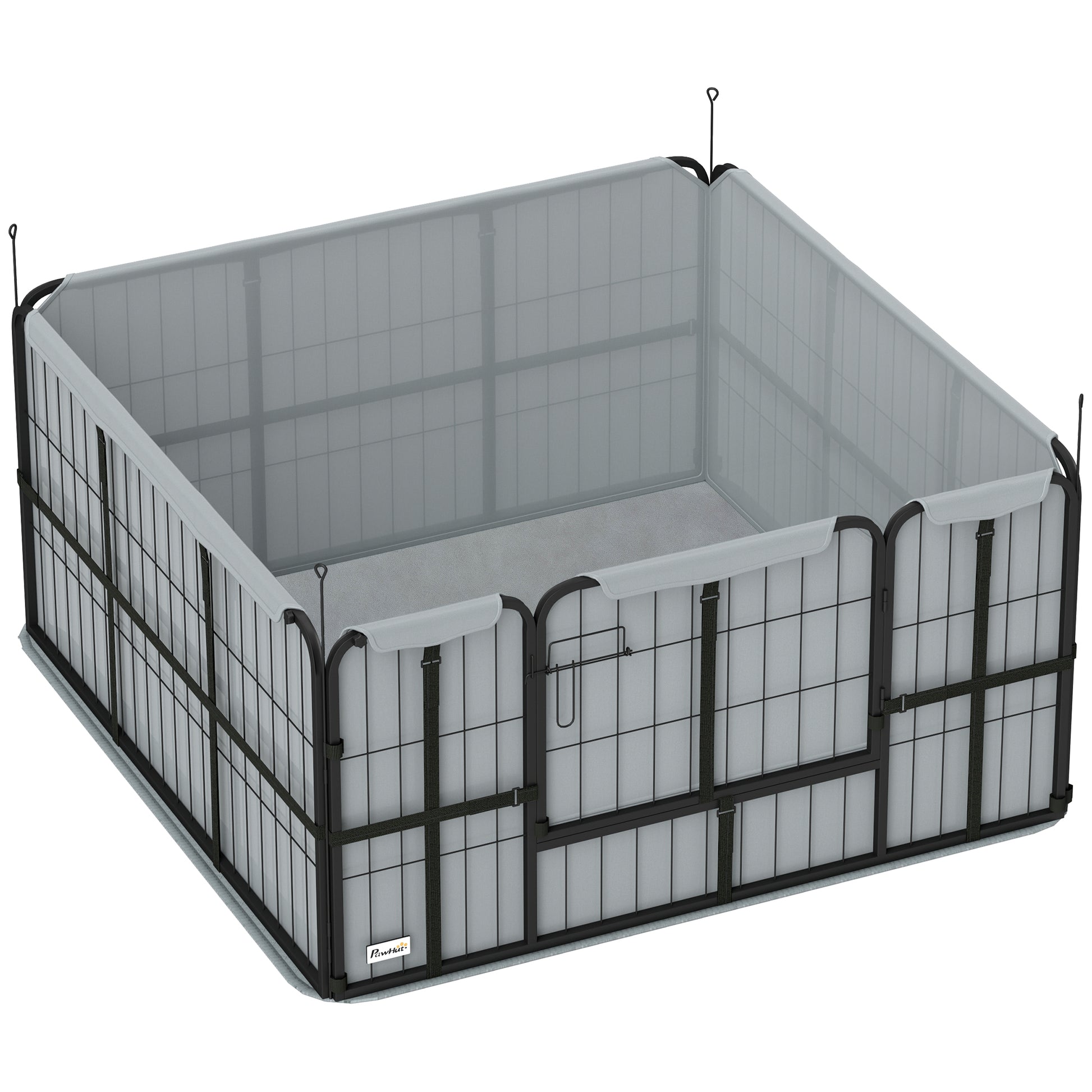 Photo of PawHut Steel Dog Whelping Box with Washable Whelping Pad, Wind-Resistant Cloth, for Small, Medium Dogs, 122 x 122 x 60cm in 60cm colour on a white background