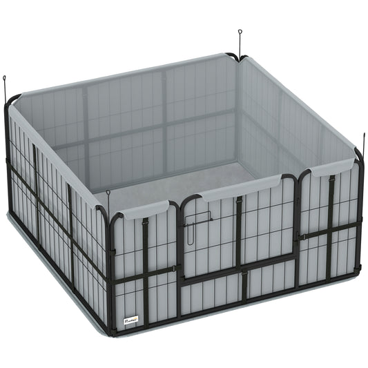 Photo of PawHut Steel Dog Whelping Box with Washable Whelping Pad, Wind-Resistant Cloth, for Small, Medium Dogs, 122 x 122 x 60cm in 60cm colour on a white background