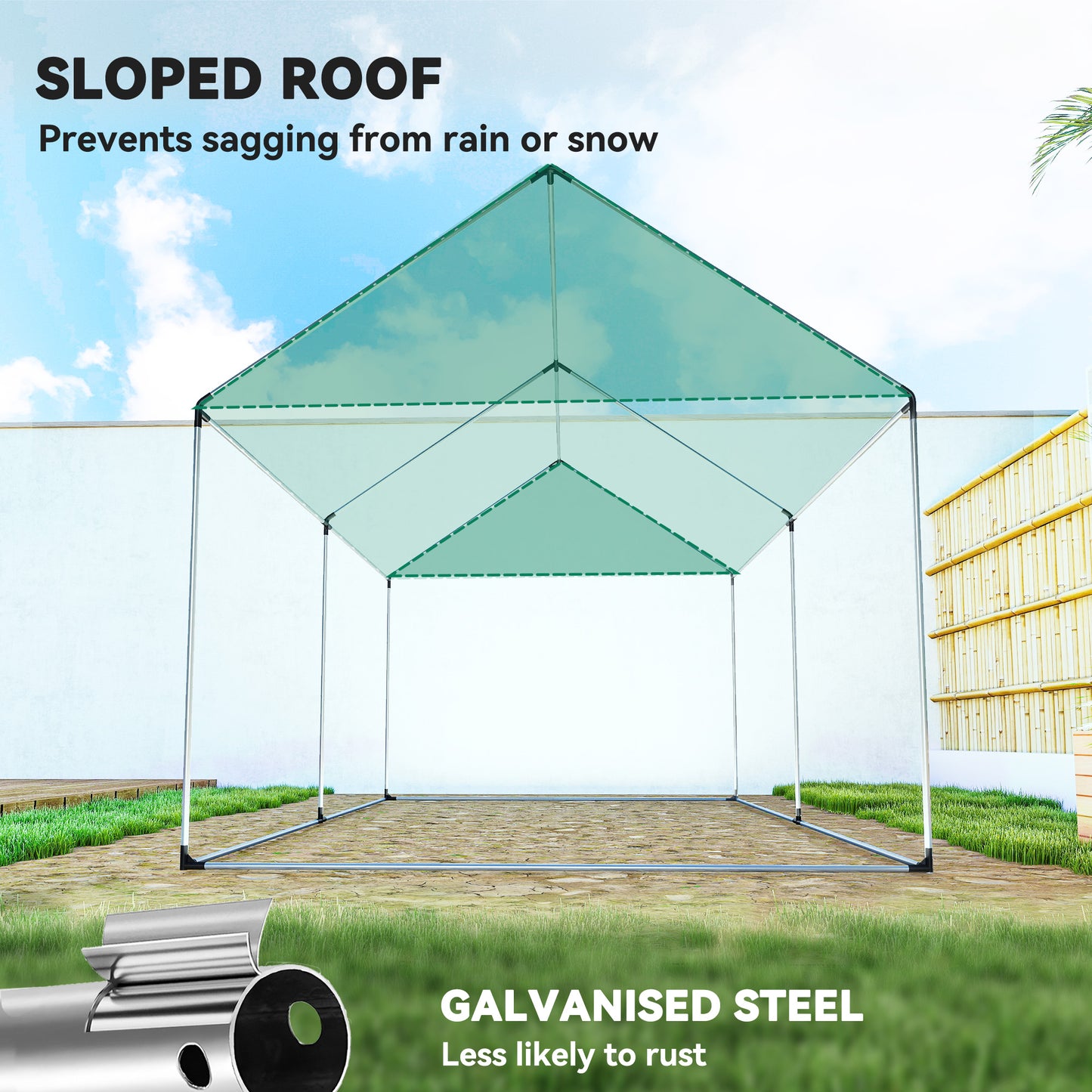 Outsunny Polyethylene Walk-in Polytunnel Greenhouse, 2 x 3(m), Green