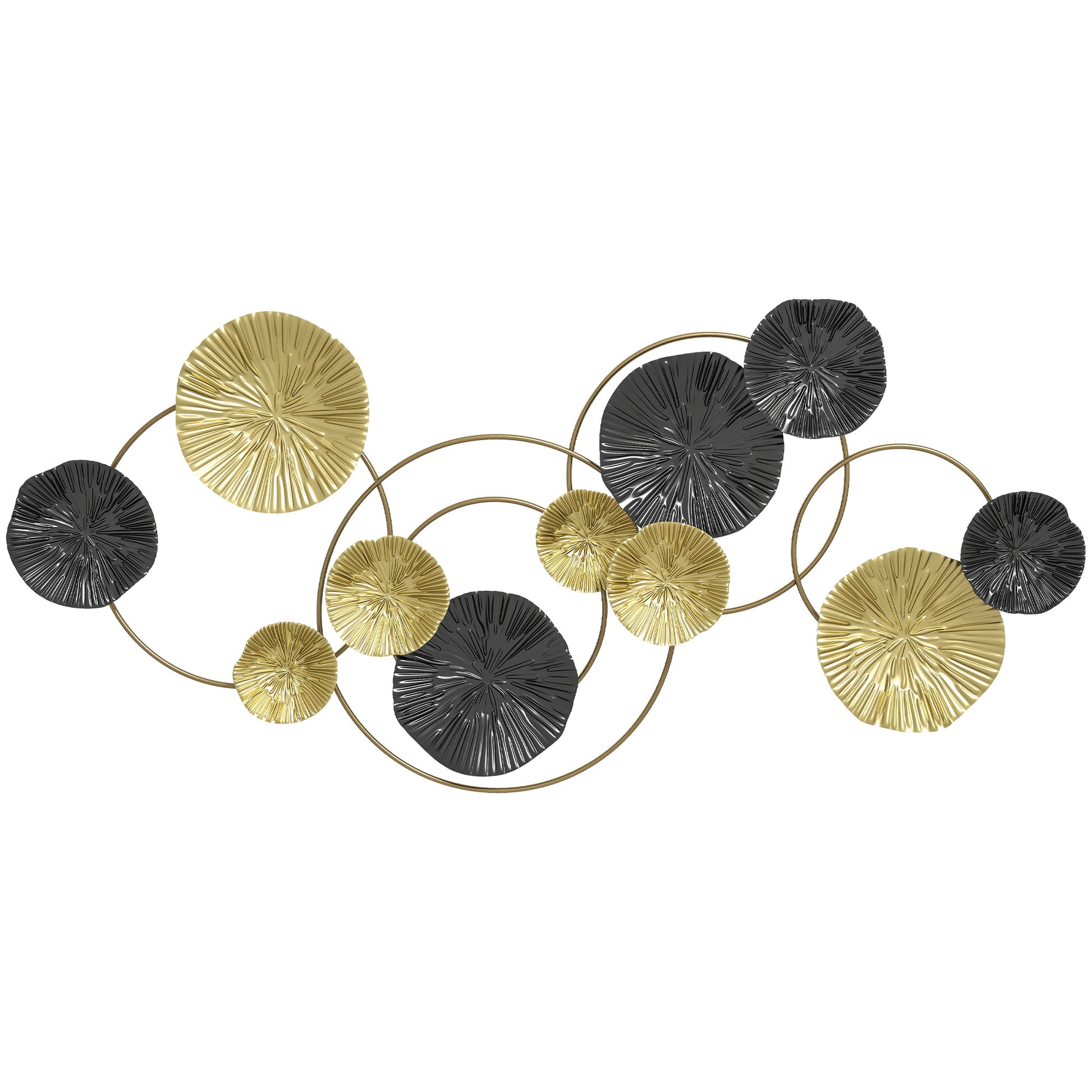 Photo of HOMCOM Metal Wall Art, Modern Hanging Wall Decor with Multi-Disc Design for Living Room in Room colour on a white background