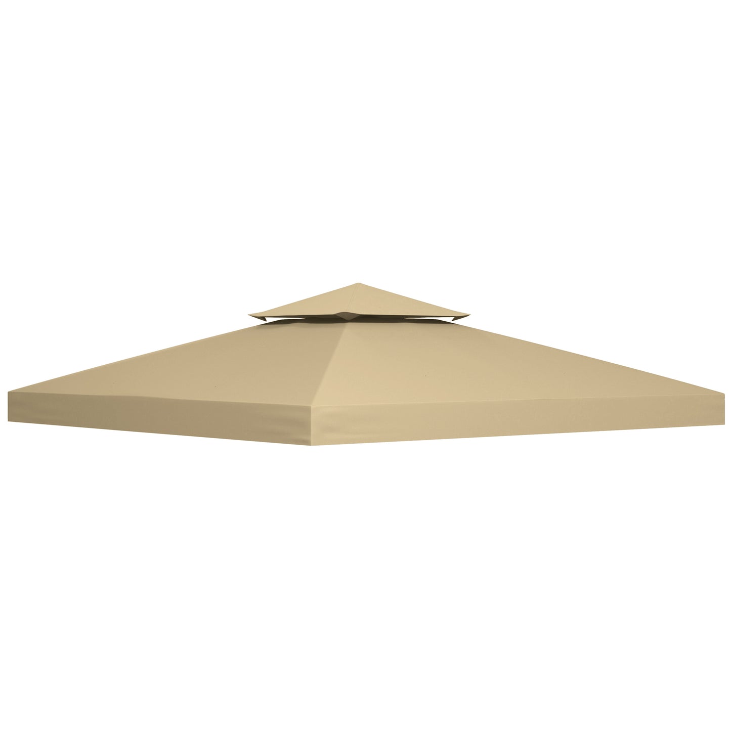 Photo of Outsunny 3(m) Gazebo Top Cover Double Tier Canopy Replacement Pavilion Roof Deep Beige in Beige colour on a white background