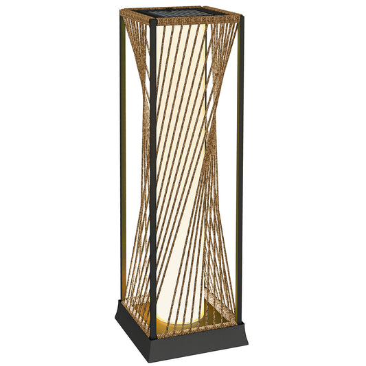 Photo of Outsunny Rattan Solar Garden Lights, Auto On/Off LED Floor Lamp, Sand Brown in Brown colour on a white background