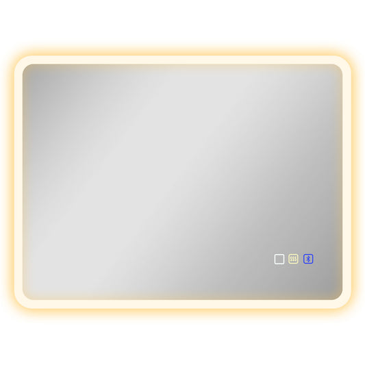 Photo of HOMCOM 80 x 60cm LED Bathroom Mirror, with Bluetooth - Silver Tone in Tone colour on a white background
