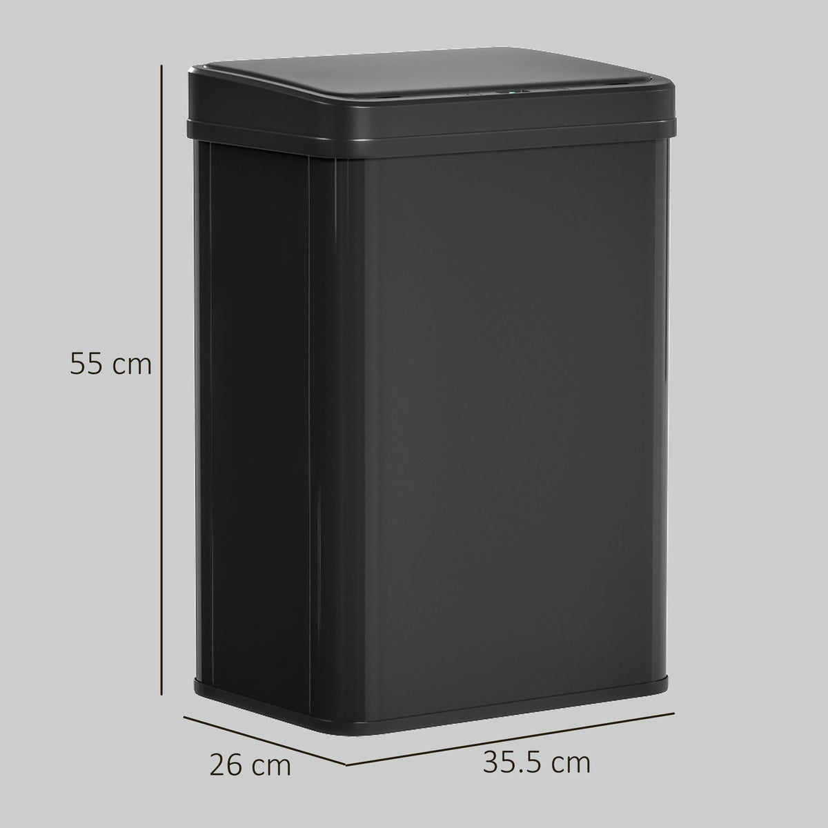 HOMCOM 40L Sensor Bin with Soft-Close Lid, Stainless Steel Automatic Touchless Motion Sensor Kitchen Bin, Black