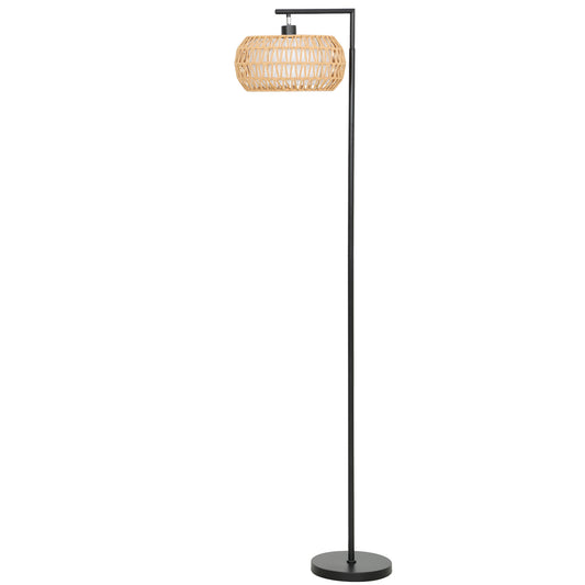 Photo of HOMCOM Boho Dimmable Floor Lamp - Black in Black colour on a white background