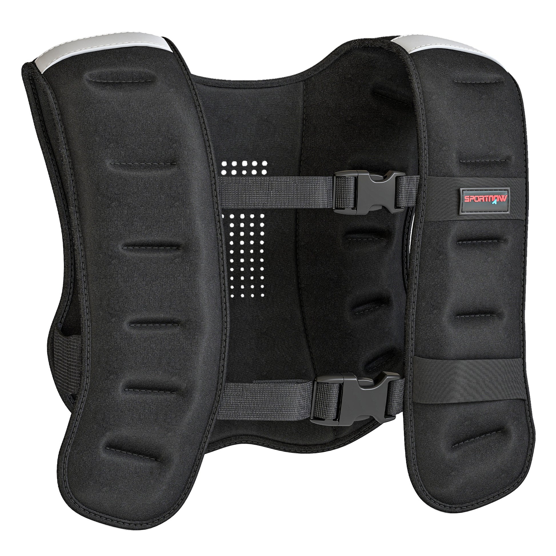 Photo of SPORTNOW Weighted Vest, 5 kg Weight Vest with Adjustable Straps, Reflective Strips, Black in Black colour on a white background