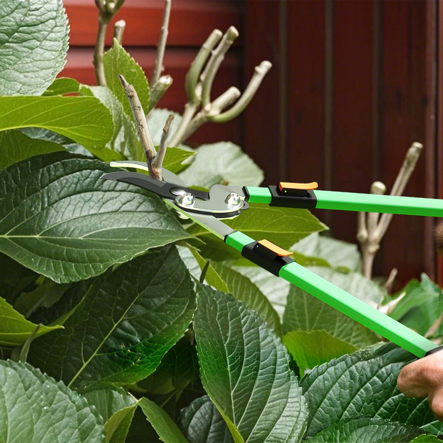 Outsunny 2 Pcs Garden Shears Set, Tree Lopper, Hedge Shears with Telescopic Extendable Handles, Garden Shears for Hedges, Shrubs and Bushes, Lightweight Shrub Care Kit for Cutting, Trimming