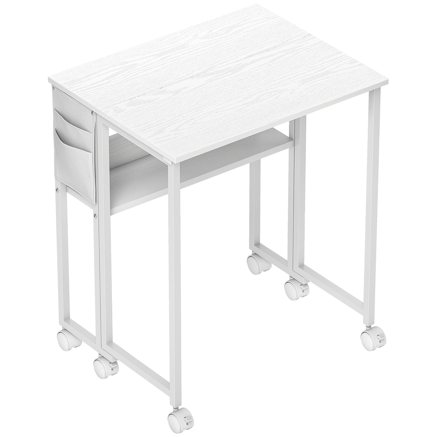 Photo of HOMCOM 63 cm Drop Leaf Writing Work Desk - White in White colour on a white background