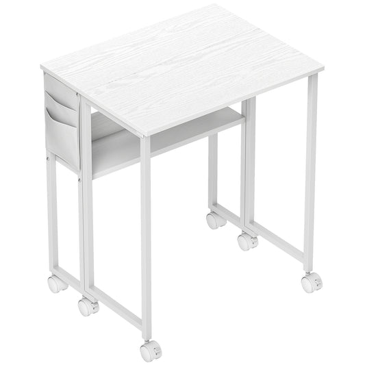 Photo of HOMCOM 63 cm Drop Leaf Writing Work Desk - White in White colour on a white background