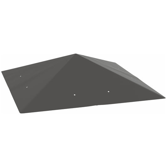 Photo of Outsunny 3 x 3(m) Gazebo Canopy Replacement Cover, Garden Gazebo Roof Replacement with Drain Holes, Water Resistant PVC Coating, 370g/㎡, UPF30+, TOP COVER ONLY, Grey in Grey colour on a white background