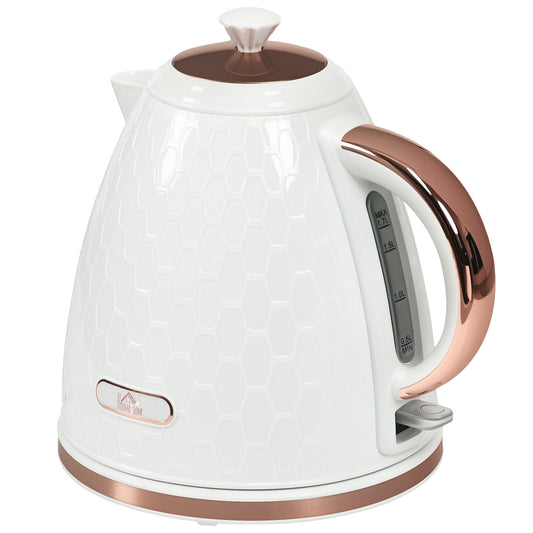 Photo of HOMCOM 3kW Rapid Boil Honeycomb Kettle - Cream in Cream colour on a white background