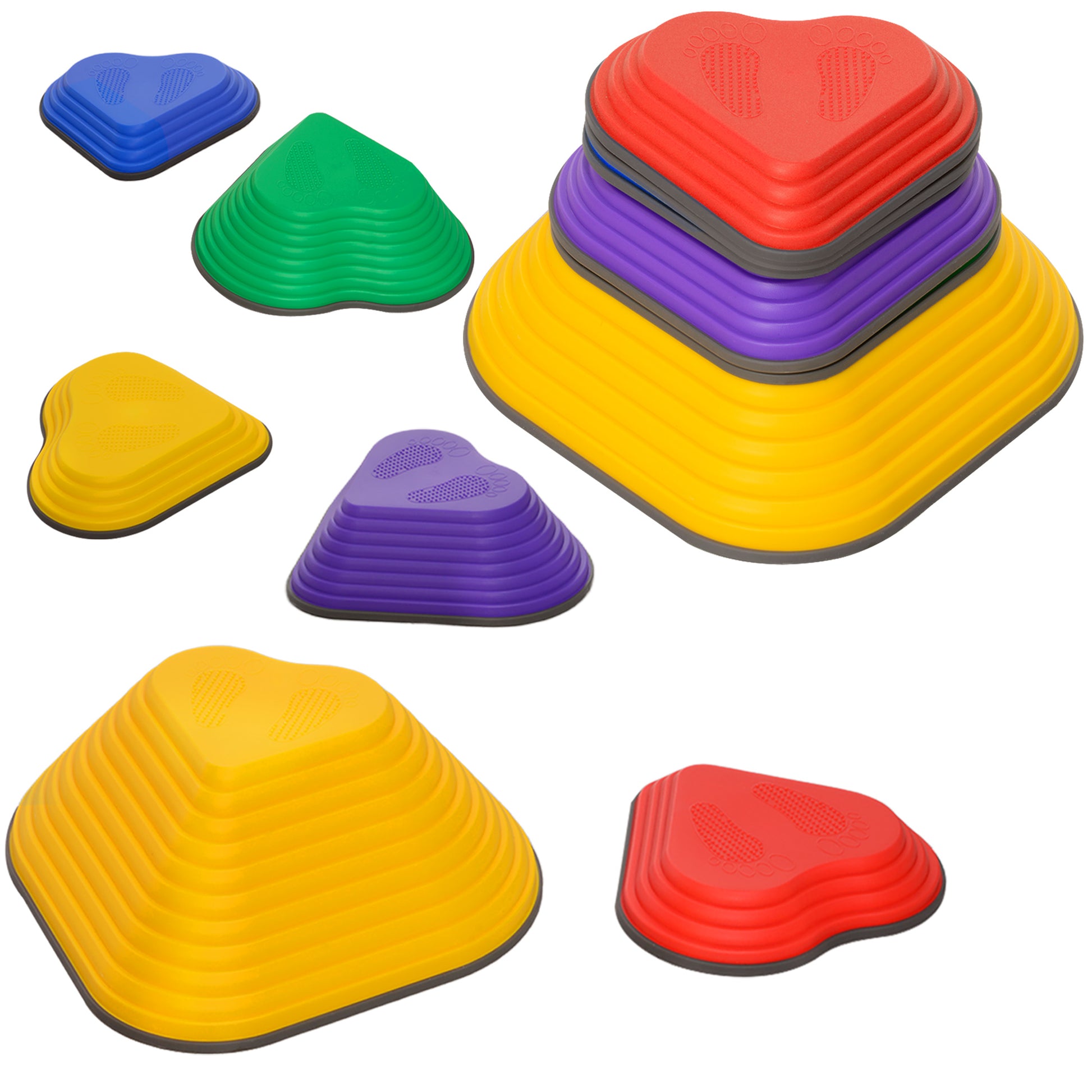 Photo of AIYAPLAY 6-Piece Heart-Shaped Kids Balance Stepping Stones and Motor Skills, Multicoloured in Multicoloured colour on a white background
