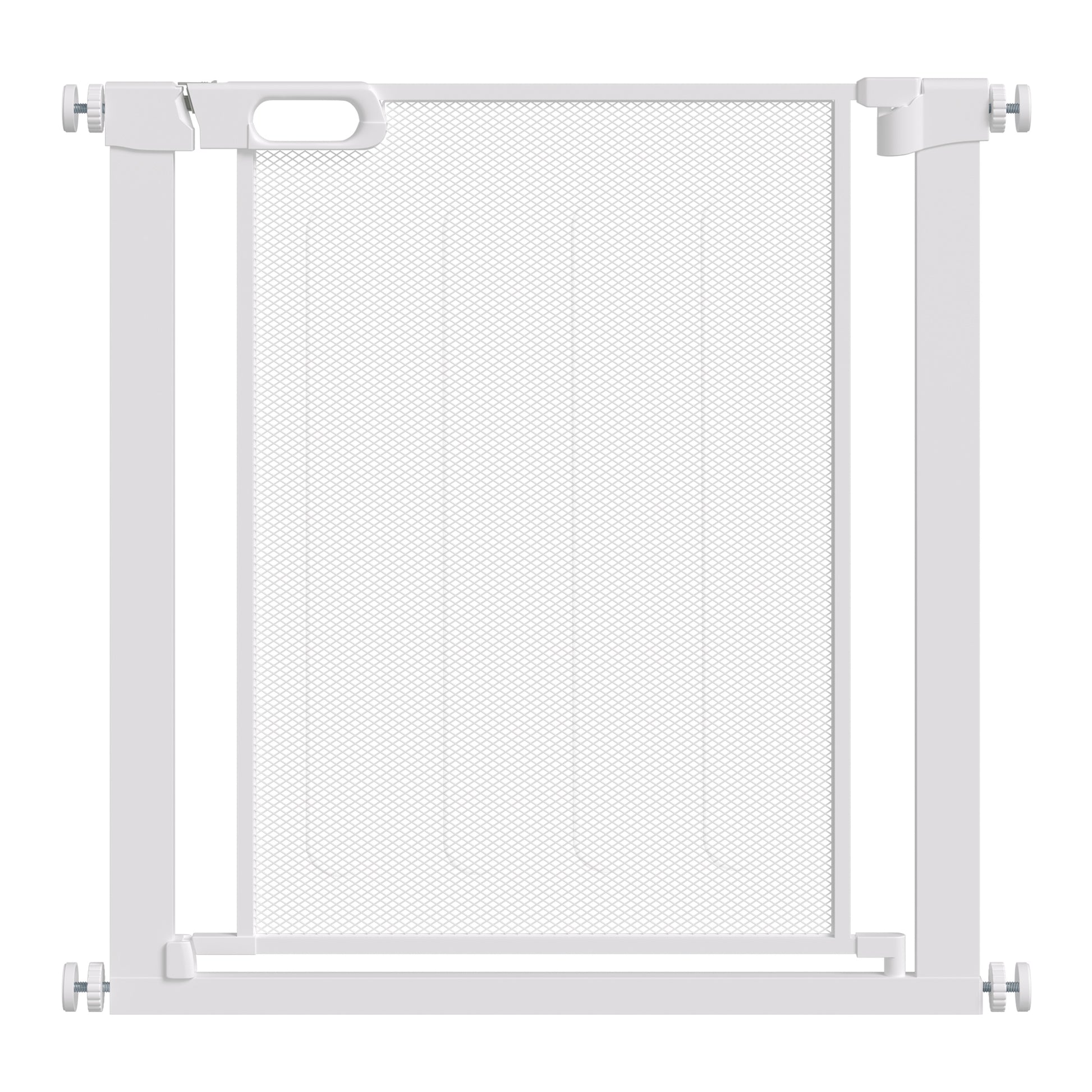 Photo of PawHut Pet Safety Gate, for Doorways, Staircases, Hallways, with 75-82cm Adjustable Width - White in White colour on a white background