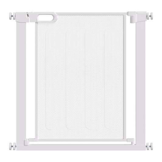 Photo of PawHut Pet Safety Gate, for Doorways, Staircases, Hallways, with 75-82cm Adjustable Width - White in White colour on a white background