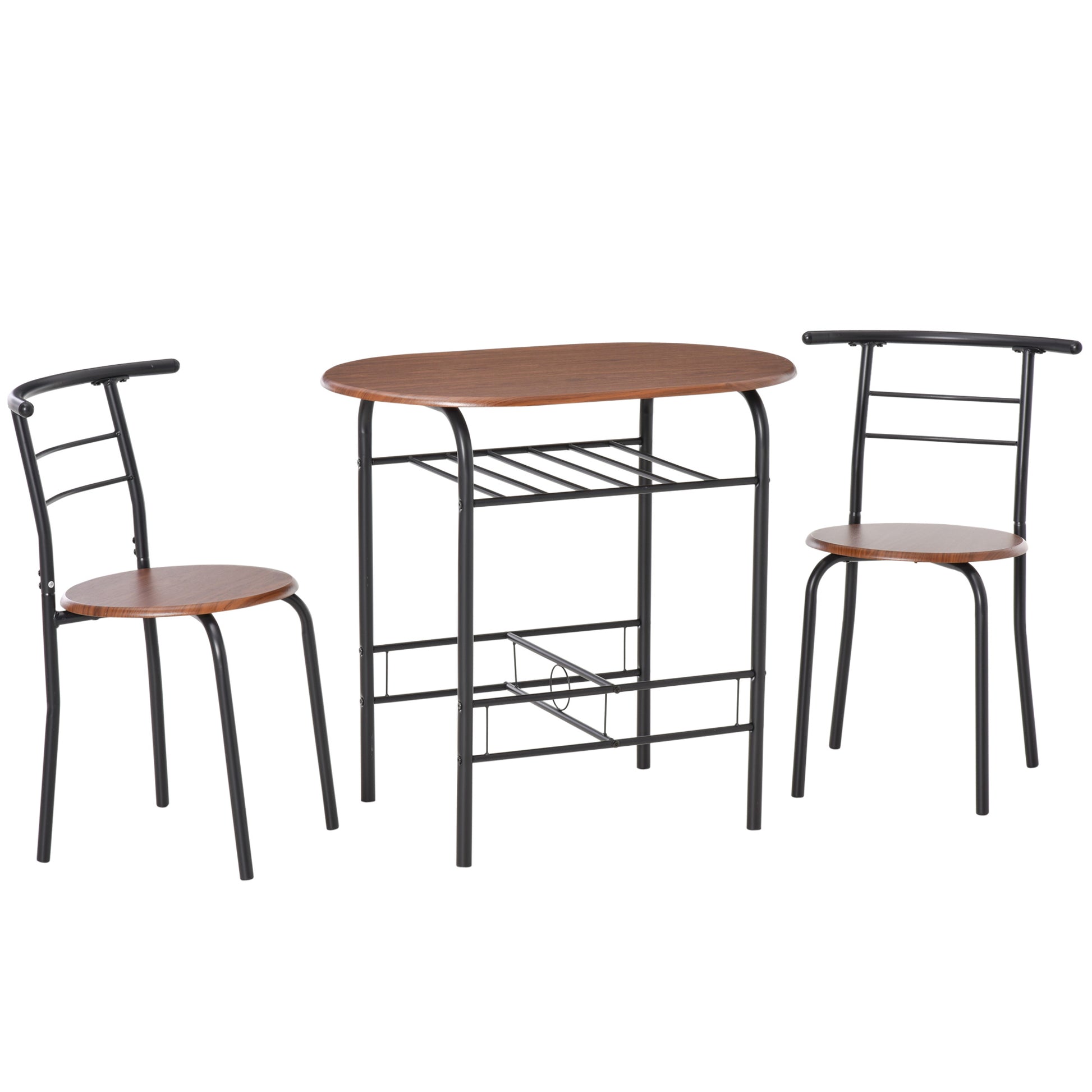 Photo of HOMCOM Three-Piece Compact Dining Set - Natural in Natural colour on a white background